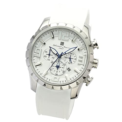 ［ Salvatore Marra(サルバトーレマーラ) ］ メンズ 腕時計 クロノグラフ ビジネス アナログ クォーツ ホワイト WHWH クロス付